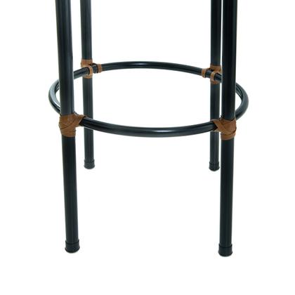 Imagem de Kit 2 Bancos Banquetas Para Bistrô Sofisticadas Com Encosto E Assento Napa Com Estofado