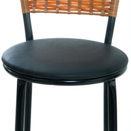 Imagem de Kit 2 Bancos Banquetas Para Bistrô Sofisticadas Com Encosto E Assento Napa Com Estofado