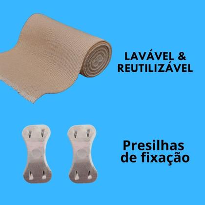 Imagem de Kit 2 Bandagem Elástica 15cm x 1,30m Atadura Alta Compressão Ortopedia Enfermagem Varizes Famara