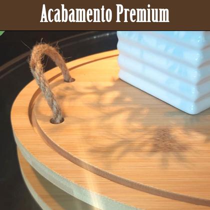 Imagem de Kit 2 Bandeja De Bambu Oval Grande e Média p/ servir c/ alça