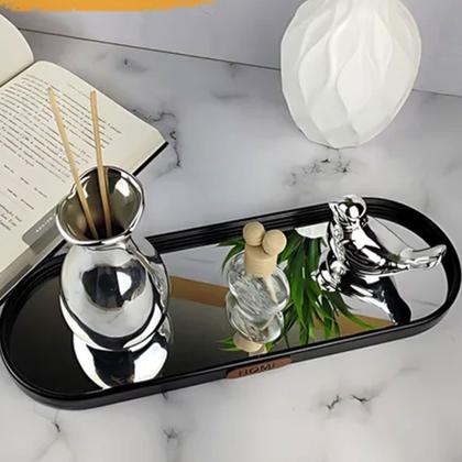 Imagem de Kit 2 Bandeja Espelhada Decorativa 2em1 Banheiro Multiuso