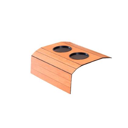Imagem de Kit 2 Bandeja Esteira para Braço de Sofá MDF Cinamono com Porta Copos e Controle