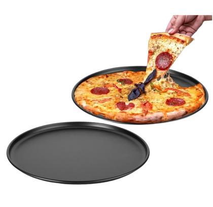 Imagem de Kit 2 Bandeja Forma Para Pizza Ø35cm Assadeira Alumínio Antiaderente Cozinha - 20135 Multiflon