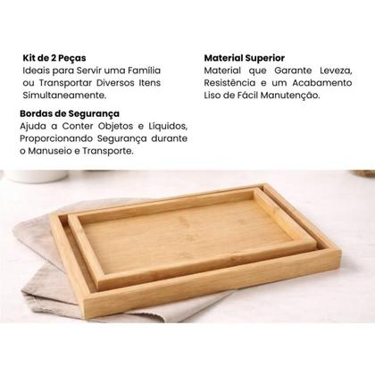 Imagem de Kit 2 Bandejas Mdf Café Manhã Decoração Casa Lovely Vibe