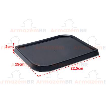 Imagem de Kit 2 Bandejas Travessa Retangular Decorativa Multiuso Pia Banheiro Lavabo Preto - Ou