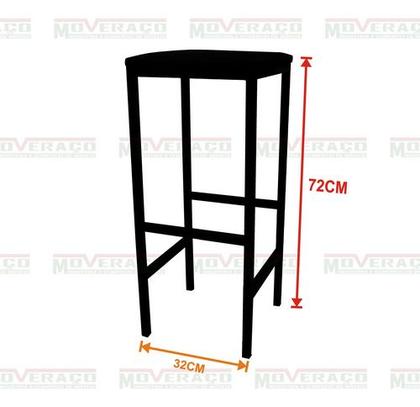 Imagem de Kit 2 Banqueta Alta Quadrada Industrial Sem Encosto Balcão