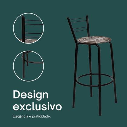 Imagem de Kit 2 Banqueta Banco Alta para Balcão Bancada Americana, Bar, Cozinha Gourmet