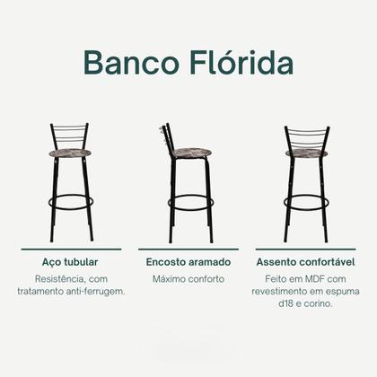 Imagem de Kit 2 Banqueta Banco Alta para Balcão Bancada Americana, Bar, Cozinha Gourmet