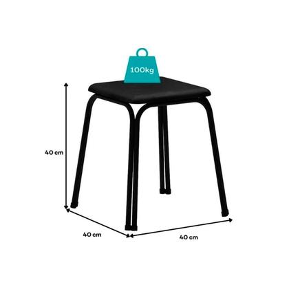 Imagem de Kit 2 Banqueta de Cozinha 1748 2 Banquetas Preto - Carraro