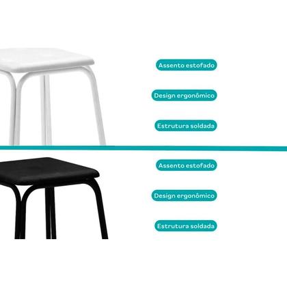 Imagem de Kit 2 Banqueta de Cozinha 1748 2 Banquetas Preto - Carraro