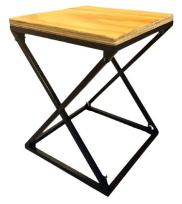 Imagem de Kit 2 Banqueta Moderna em Ferro/Madeira 45x35Cm Desmontável