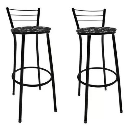 Imagem de Kit 2 Banquetas Alta Banco Com Encosto Para Bancada Cozinha Bar Balcão Bistro Area Gourmet Varias Cores