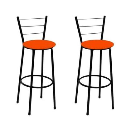 Imagem de Kit 2 Banquetas Alta Banco Com Encosto Para Bancada Cozinha Bar Balcão Bistro Area Gourmet Varias Cores