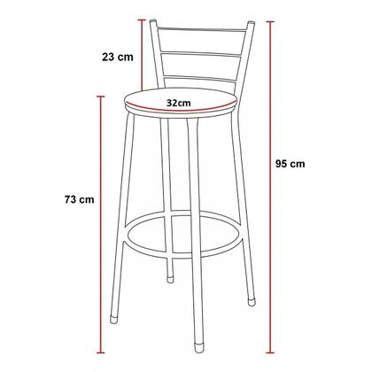 Imagem de Kit 2 Banquetas Alta Para Cozinha Balcão Epoxi Preta Cristal