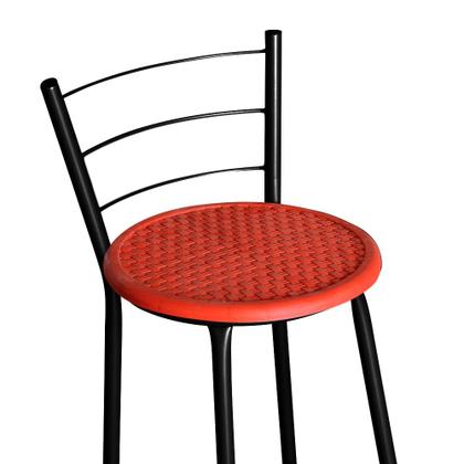 Imagem de Kit 2 Banquetas Alta Para Cozinha Balcão Epoxi Preta Cristal