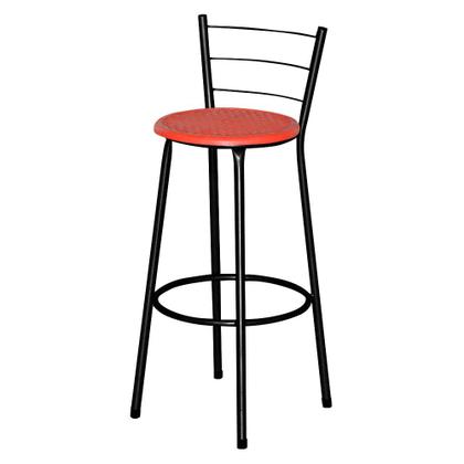 Imagem de Kit 2 Banquetas Alta Para Cozinha Balcão Epoxi Preta Cristal