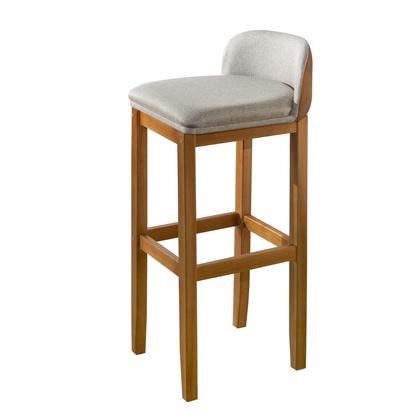 Imagem de Kit 2 Banquetas Alta Sofisticada e Resistente para Balcão, Bar alta com Pés em Madeira Maciça