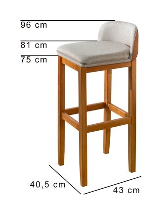 Imagem de Kit 2 Banquetas Alta Sofisticada e Resistente para Balcão, Bar alta com Pés em Madeira Maciça