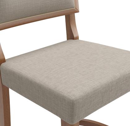 Imagem de Kit 2 Banquetas Altas Bar Luxo Comfort Banco Pés Em Madeira Maciça Balcão Área Gourmet Sacada Bege