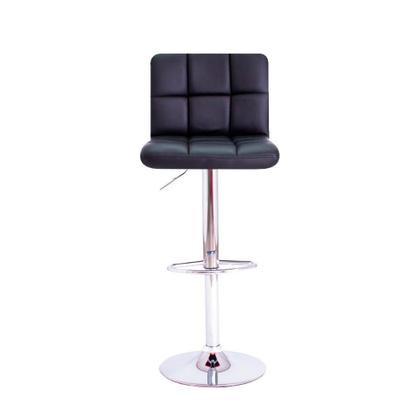 Imagem de Kit 2 Banquetas Altas Com Encosto Alto Estofado Para Cozinha Bancada Ilha Gomos Confort Preta