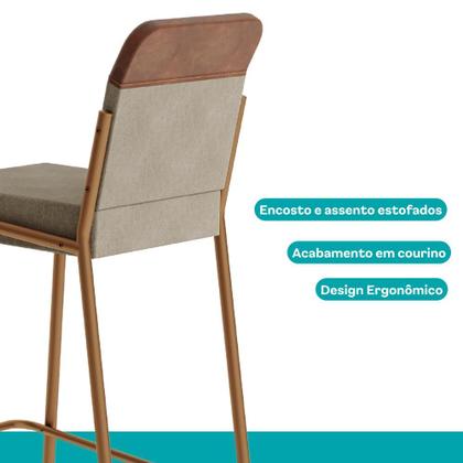 Imagem de Kit 2 Banquetas Altas Duo Carraro Areia e Rosê
