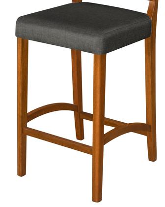 Imagem de Kit 2 Banquetas Altas Pés Em Madeira Maciça Com Encosto em Rattan e Assento Estofado  Conforto, Design Clássico e Elegância para Cozinha ou Balcão