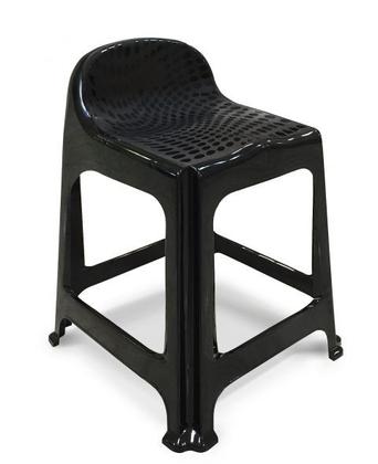 Imagem de Kit 2 Banquetas Banquinho Plástico 59x44x40CM Com Encosto 25638PM Arqplast
