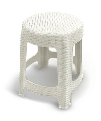 Imagem de Kit 2 Banquetas Branca Rattan Plástica Premium Arqplast