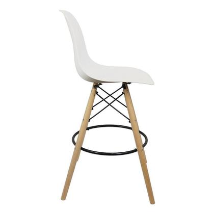 Imagem de Kit 2 Banquetas Charles Eames Eiffel Wood Design Base Fixa