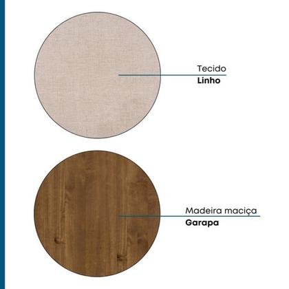 Imagem de Kit 2 Banquetas de Madeira Maciça Loop Linho