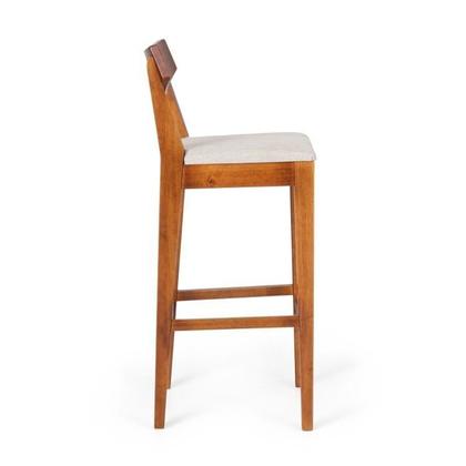 Imagem de Kit 2 Banquetas de Madeira Maciça Loop Linho