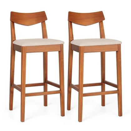 Imagem de Kit 2 Banquetas de Madeira Maciça Loop Linho