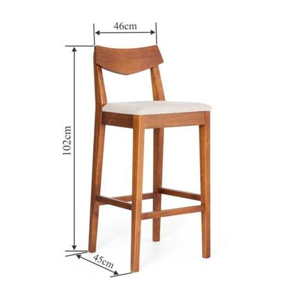 Imagem de Kit 2 Banquetas de Madeira Maciça Loop Linho