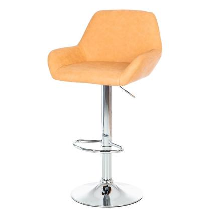 Imagem de Kit 2 Banquetas Giratória ANM2802B Anima Office em PU Cor Caramelo Base Disco Cromada