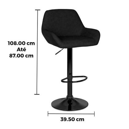 Imagem de Kit 2 Banquetas Giratória ANM2802B Anima Office em PU Cor Caramelo Base Disco Cromada