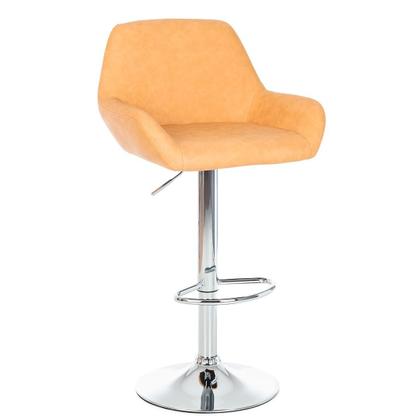 Imagem de Kit 2 Banquetas Giratória ANM2802B Anima Office em PU Cor Caramelo Base Disco Cromada