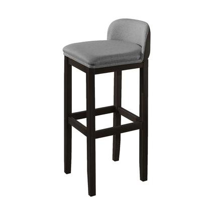 Imagem de Kit 2 Banquetas Luxo Alta Onix - Base em Madeira Maciça - Estofado em Linho Com Composê no material sintético - Preto