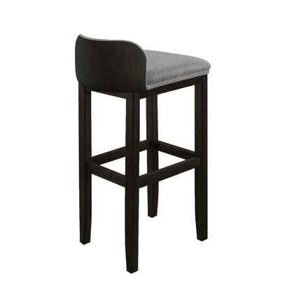 Imagem de Kit 2 Banquetas Luxo Alta Onix - Base em Madeira Maciça - Estofado em Linho Com Composê no material sintético - Preto