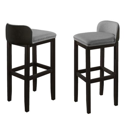 Imagem de Kit 2 Banquetas Luxo Alta Onix - Base em Madeira Maciça - Estofado em Linho Com Composê no material sintético - Preto