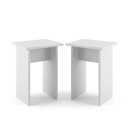 Imagem de Kit 2 Banquetas MDP Conjunto Bancos Branco