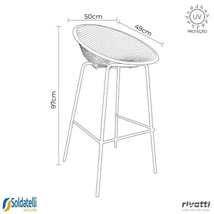 Imagem de Kit 2 Banquetas Outdoor Drops Várias Cores com Proteção UV - Rivatti