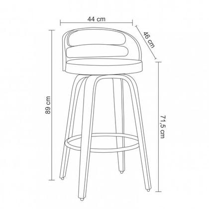 Imagem de Kit 2 Banquetas para Cozinha Altas Giratórias Madeira Roma Rivatti