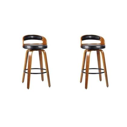 Imagem de Kit 2 Banquetas para Cozinha Altas Giratórias Madeira Roma Rivatti