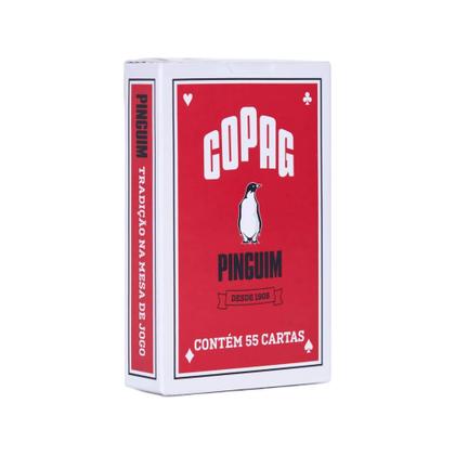 Imagem de Kit 2 Baralhos Pinguim Naipe Convencional Azul e Vermelho (55 Cartas cada Baralho) Copag - 36691