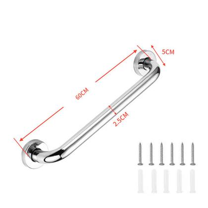Imagem de Kit 2 Barra Alça Corrimão Apoio Segurança Banheiro 60cm Inox Não Enferruja Suporte Pegador Idoso Premium