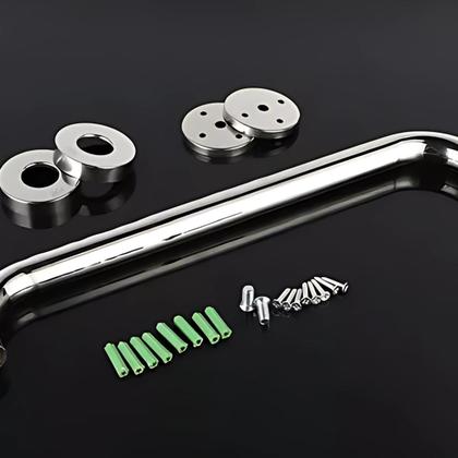 Imagem de Kit 2 Barra de Apoio Reta 80cm Barra Para Banheiro Alça Suporte Anti Queda Idoso Gestante Crianças Corrimão Segurança PCD