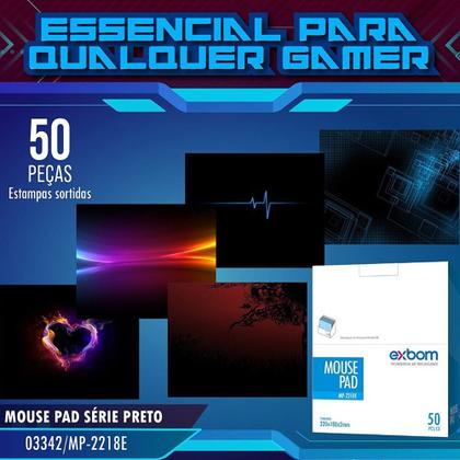 Imagem de Kit 2 Bases para Mouse Preto Mouse Pad Espuma Exbom Sortido