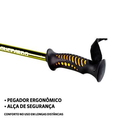 Imagem de Kit 2 Bastão Retrátil com Amortecedor Dobrável e Leve para Caminhadas e Trilhas Nautika Ntk