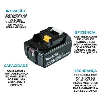 Imagem de Kit 2 Baterias 5.0ah 18v + Carregador Biv + Maleta Makita