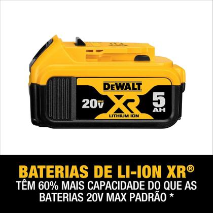 Imagem de Kit 2 Baterias 5Ah 20V MAX com Carregador DCB115-BR e Bolsa DCB205C2K-BR  Desempenho e Praticidade para Profissionais